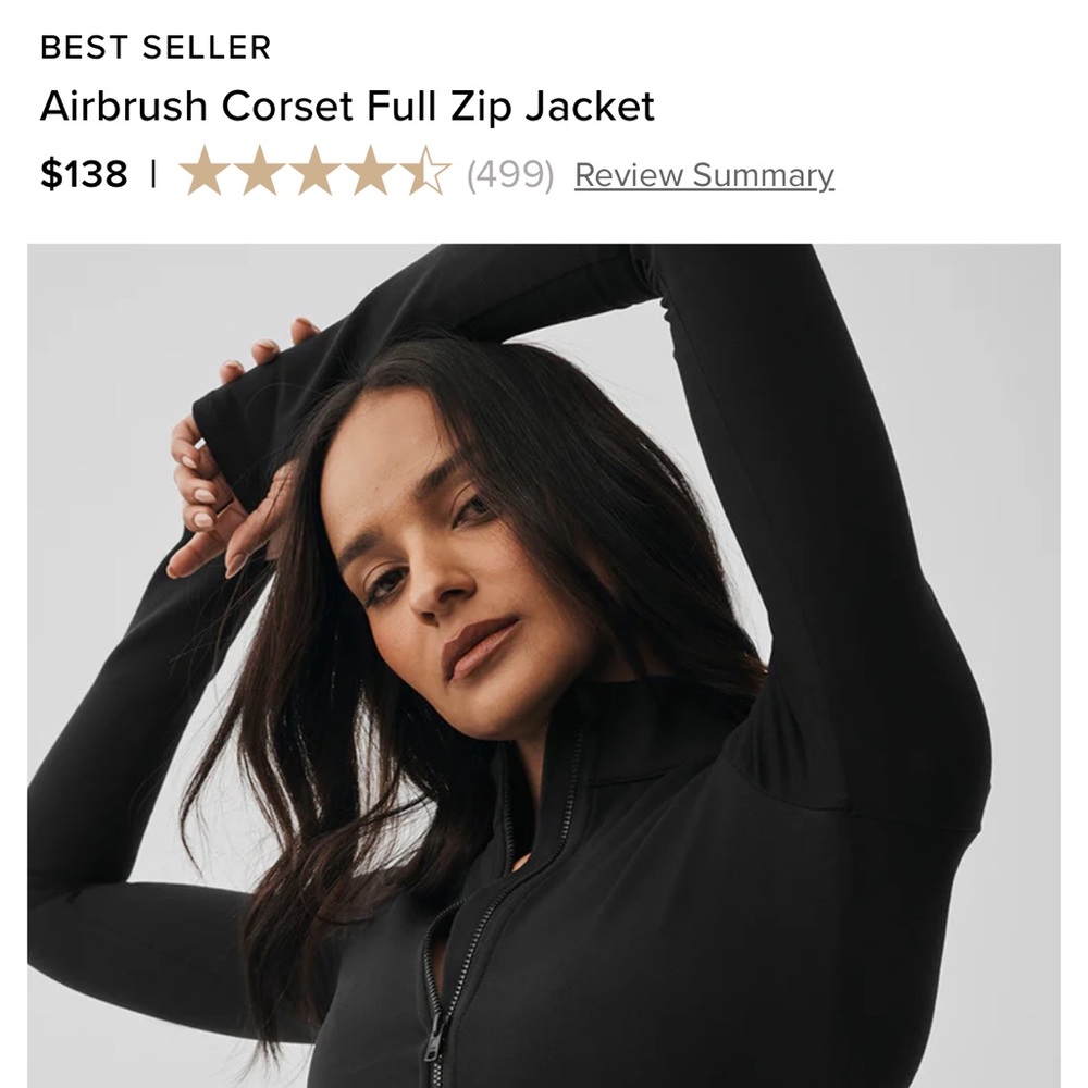 ALO YOGA Airbrush Corset Full Zip Jacket